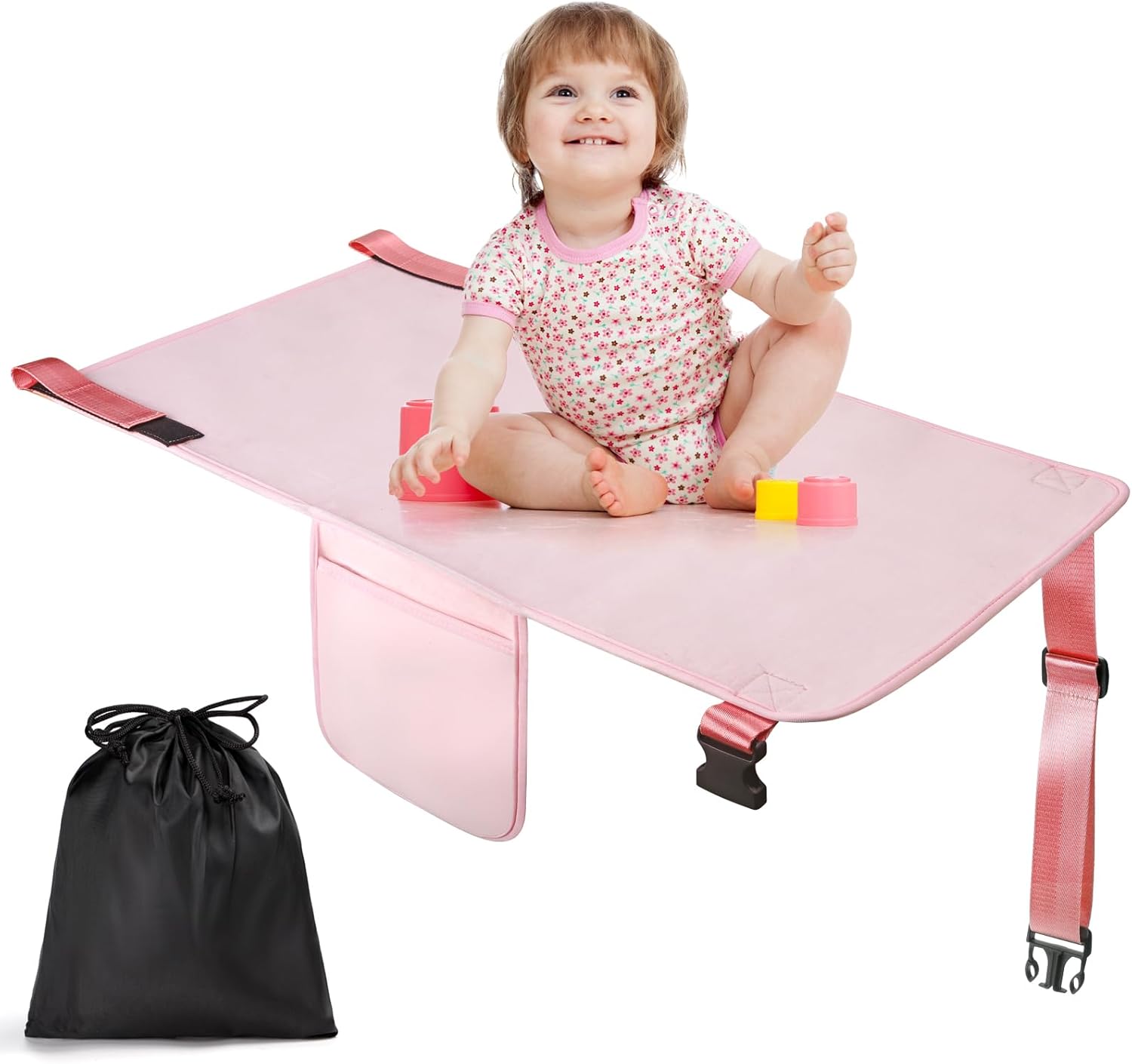 COZYBONDER Toddler Airplane Bed, Kids Airplane Seat Extender Travel Bed, Kids Airplane Travel Essentials, Airplane Must Have for Toddlers, Baby Portable Plane Bed Foot Rest for Flights