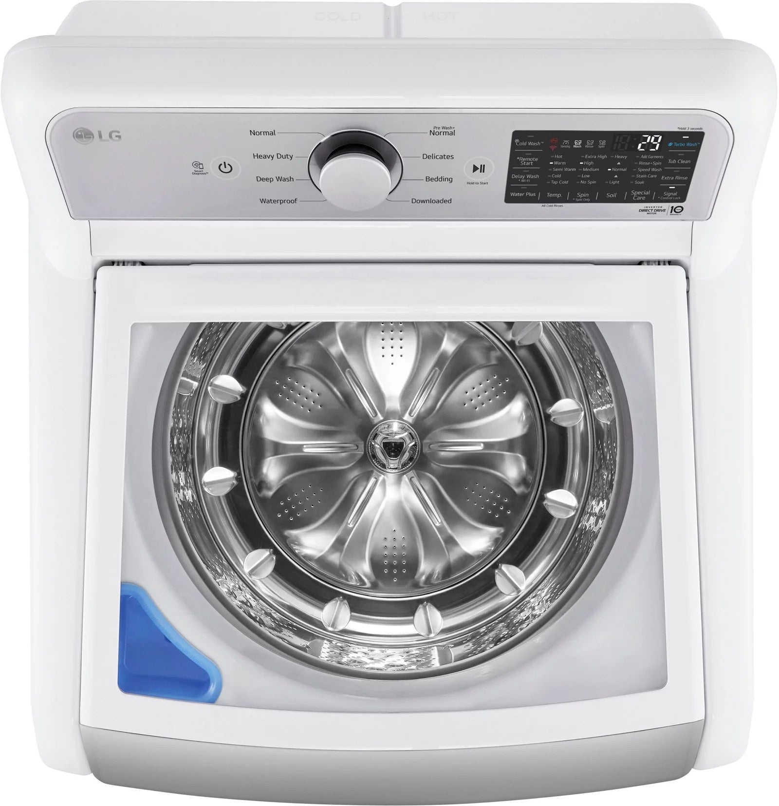 LG – 5.5 Cu. Ft. Smart Top Load Washer with TurboWash3D – White