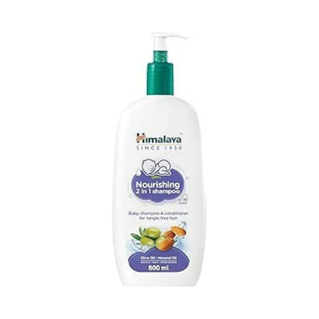Himalaya No Tears 2in1 Nourishing Baby Shampoo & Conditioner with Olive & Almond Oils for Deeply Moisturized and Tangle-Free Hair, pH Balanced, Free from Alcohol, Parabens & Sulphates- 800ml