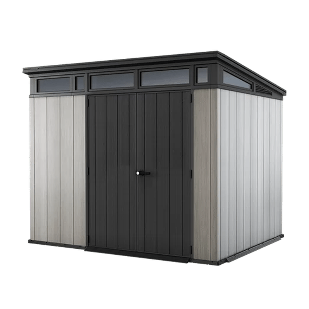 Keter Artisan 9×7 Foot Large Outdoor Shed with Floor with Modern Design for Patio Furniture