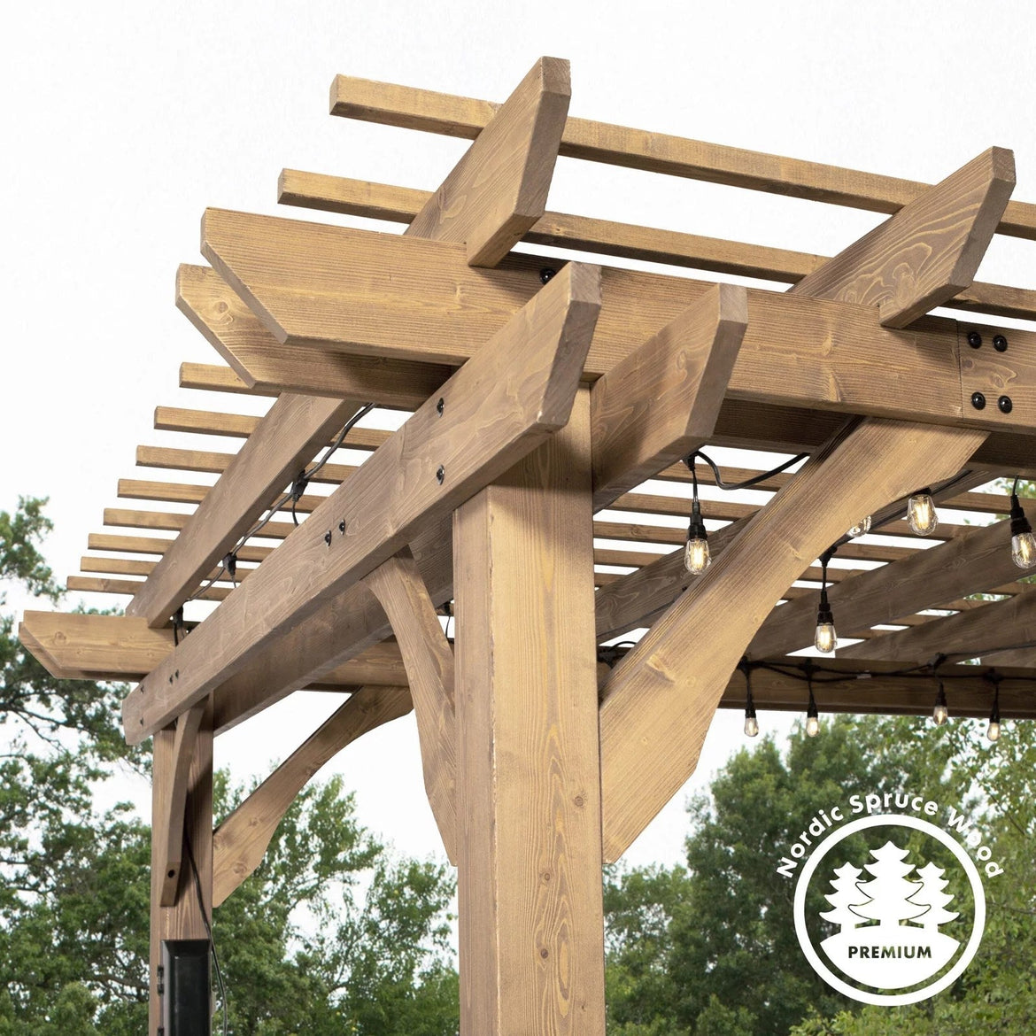 10 x 10 Fairhaven Pergola Rustic Finish