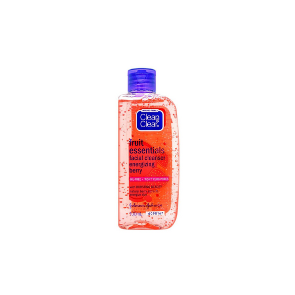 CLEAN & CLEAR FRUIT ESSENTIALS ENERGIZING BERRY FACIAL CLEANSER, OIL FREE, 100ML