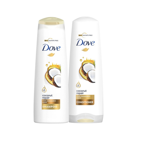 Dove Repairing Ritual Shampoo Coconut, 400ml + Dove Conditioner, 320ml
