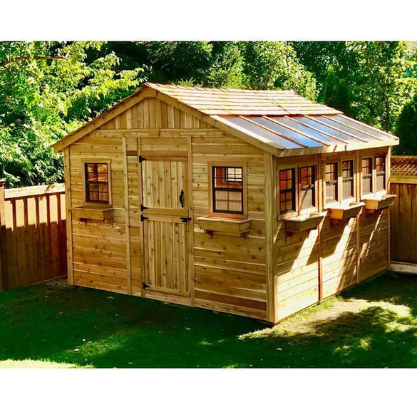 12 ft. W x 12 ft. D Cedar Wood Sunshed Garden Shed