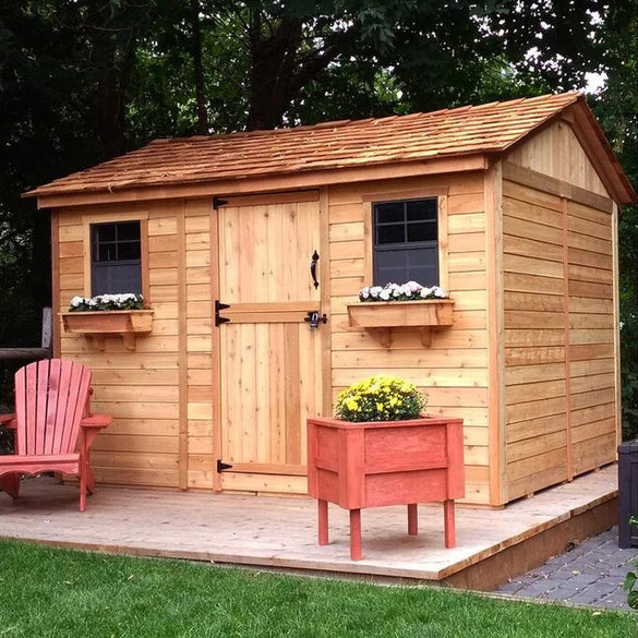 12 ft. W x 8 ft. D Cabana Cedar Wood Garden Shed