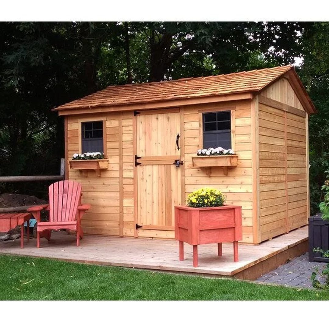 12 ft. W x 8 ft. D Cabana Cedar Wood Garden Shed