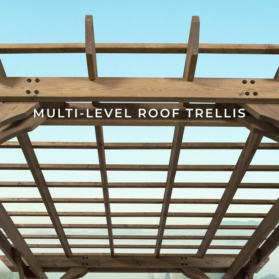 12×10 Fairhaven Pergola, Rustic Finish