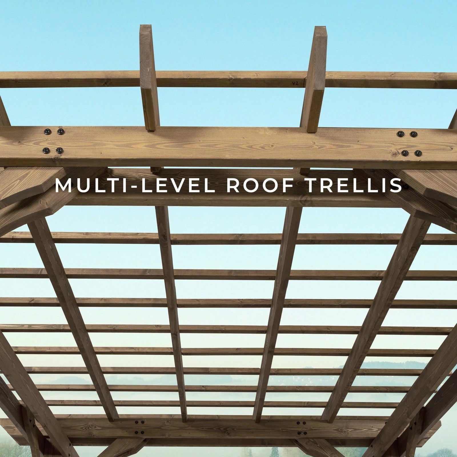 12×10 Fairhaven Pergola, Rustic Finish