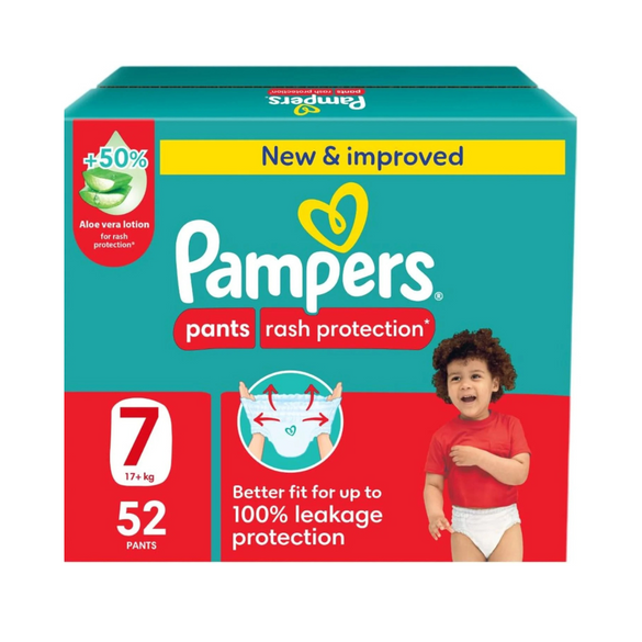 Pampers Rash Protection, Size 4, 9-14 kg, Giant Box, 112 Diaper Pants