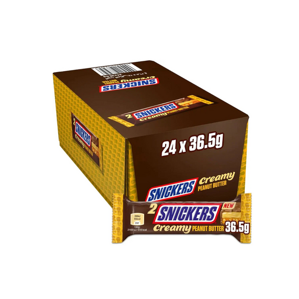 Snickers Creamy Peanut Butter Chocolate Bar, 24 x 36.5 g