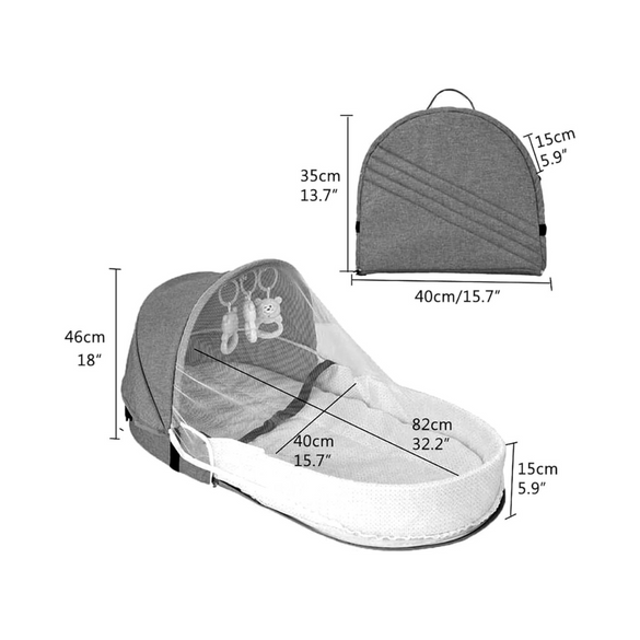 Baby Travel Cot with Mosquito Net and Awning