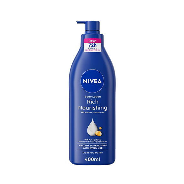 NIVEA Moisturizing Body Lotion for Very Dry Skin, 48-Hour Moisture Care, Nourishing Almond Oil and Vitamin E, 625 ml