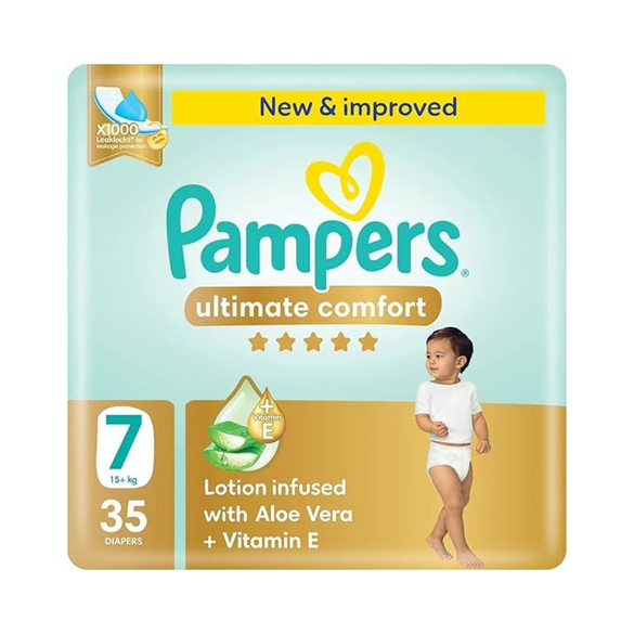Pampers Premium Care, Size 7, Extra Large+, 18+ kg, 35 Diapers