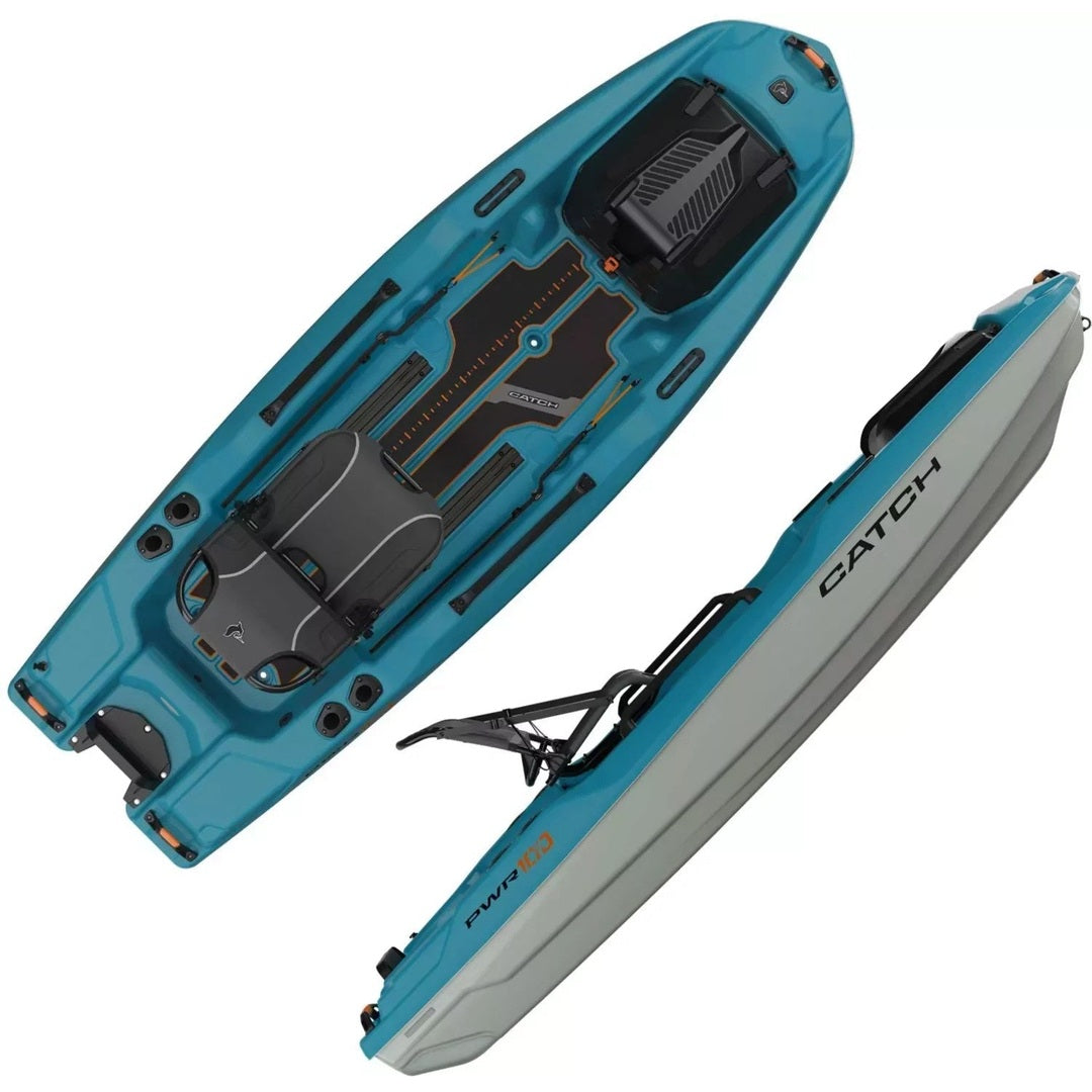 Pelican Catch Pwr 100 Single-Person Fishing Boat – Turquoise Blue
