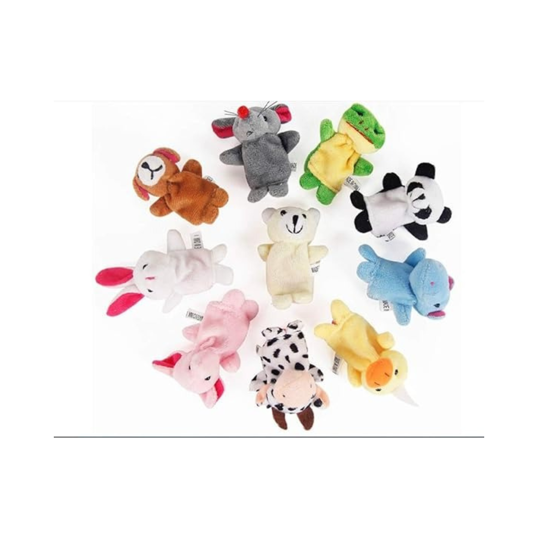 10pcs/set Cartoon Animal Finger Puppet Plush Toys Children Favor Dolls