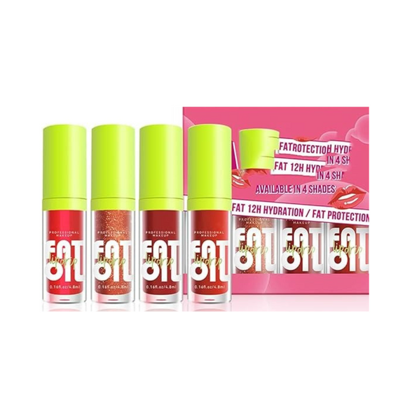 4PCS Lip Gloss Set - Long Lasting Lip Oil Light Lipgloss Set - Glitter Liquid Lip Gloss - Moisturizing Tinted Lip Balm Lip Plumper Gloss - Plumping Lip Gloss Gift for Girls and Women (Set B)