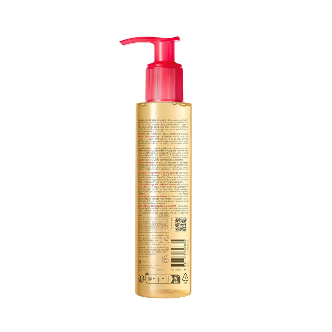 Bioderma Sensibio Micellar Oil - Wash-Off Micellar Oil Cleanser for Sensitive Skin, Nourishing Oil to Milk Makeup Remover & SPF Remover, 150ml