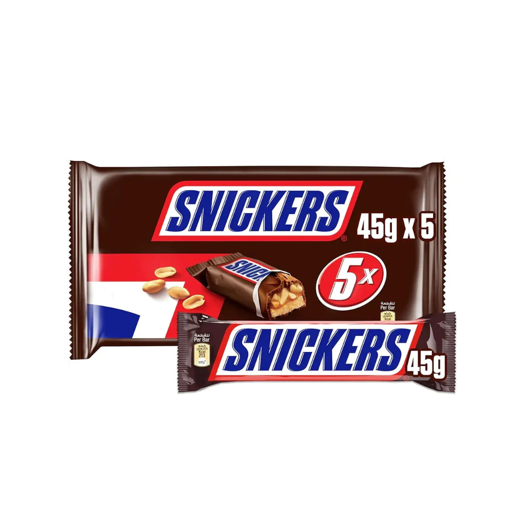 Snickers Chocolate Original Pack, 5 x 45g
