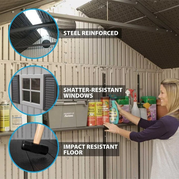 20 ft. W x 8 ft. D Plastic Storage Shed