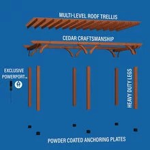 20x12 beaumont pergola – brown