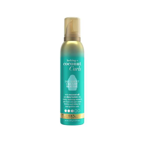OGX Locking + Coconut Curls Decadent Creamy Mousse, 7.9 Ounce
