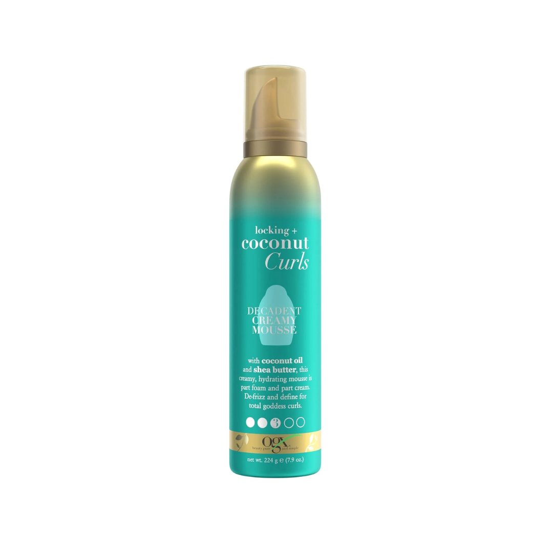 OGX Locking + Coconut Curls Decadent Creamy Mousse, 7.9 Ounce