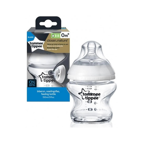 Tommee Tippee Closer to Nature Glass Feeding Bottle, 250ml