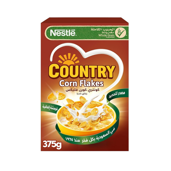 Nestlé Country Corn Flakes Chocolate Breakfast Cereal Pack 375g