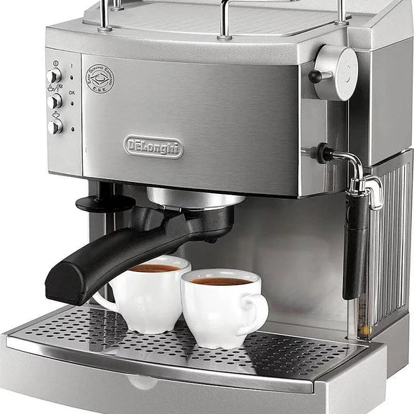 De’Longhi – Espresso Machine with 15 bars of pressure, Milk Frother and removable water tank – Stainless Steel