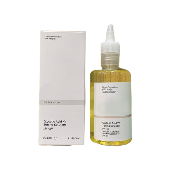 Glycolic Acid 7% Toning Solution - Bright Instant Glowing Face Serum- 240ml