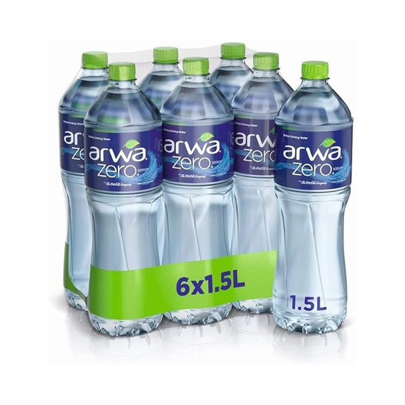 Arwa Zero Bottled Drinking Water, 6pcsx1.5L pack