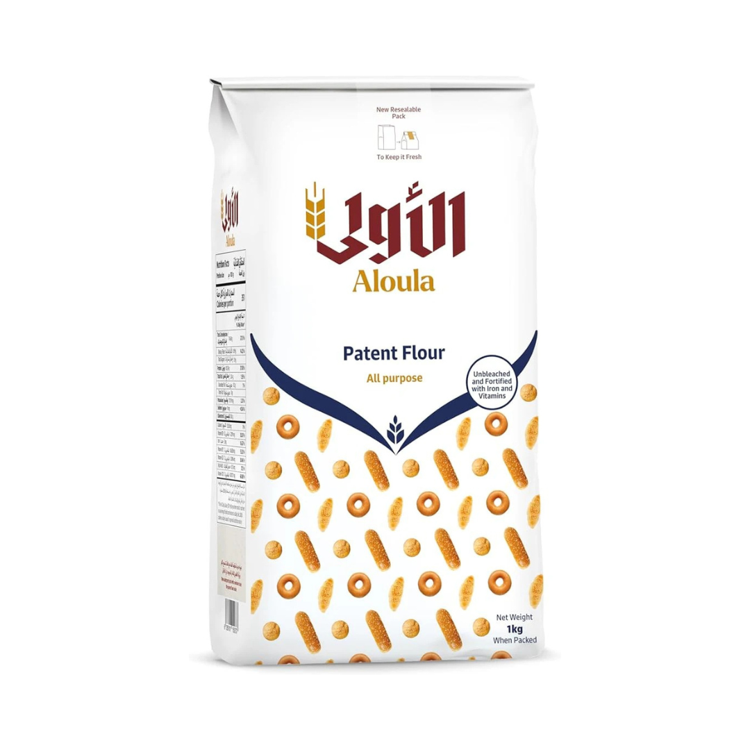 Aloula Premium All-Purpose Patent Flour, 1 Kg, White