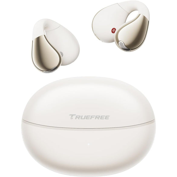 TRUEFREE B1 Wireless Earbuds, Clip-On Earphones, Open-Ear Headphones with Bluetooth 5.4, Spatial Sound, 10.8mm Dual Magnetic Driver, 25H Playtime, Clear Calls, Multipoint Connection, App Customizable
