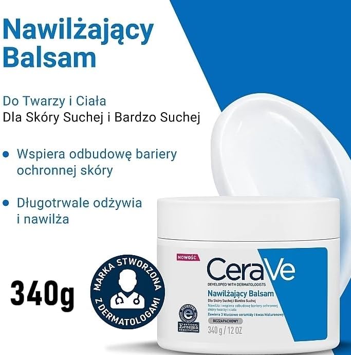CeraVe Moisturizing Cream, Body and Face Moisturizer for Dry Skin, Body Cream with Hyaluronic Acid and Ceramides, 19 Ounce
