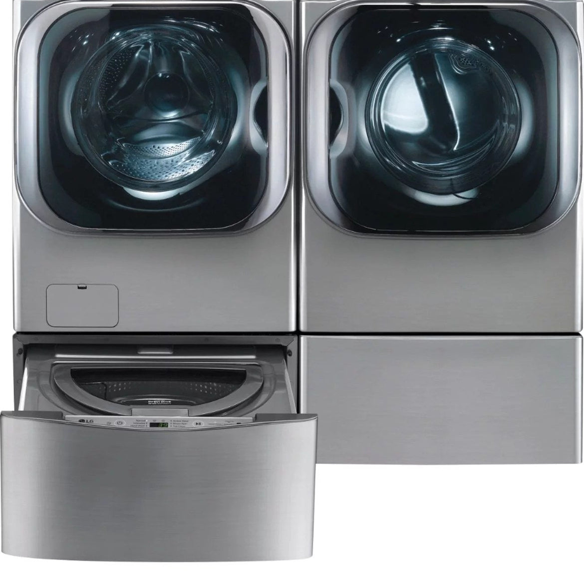 LG – 5.2 Cu. Ft. High Efficiency Front-Load Washer with Steam and TurboWash Technology – Graphite steel