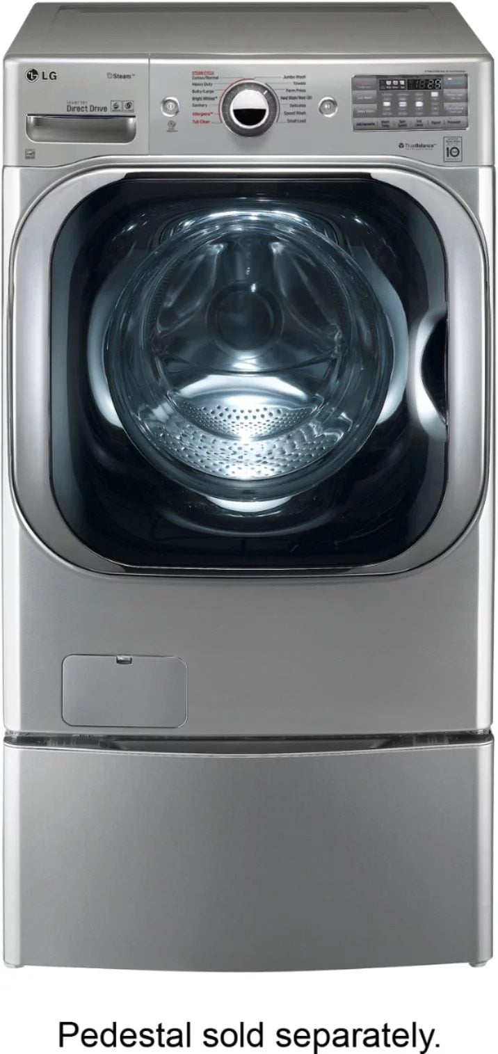 LG – 5.2 Cu. Ft. High Efficiency Front-Load Washer with Steam and TurboWash Technology – Graphite steel