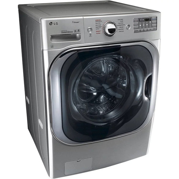 LG – 5.2 Cu. Ft. High Efficiency Front-Load Washer with Steam and TurboWash Technology – Graphite steel