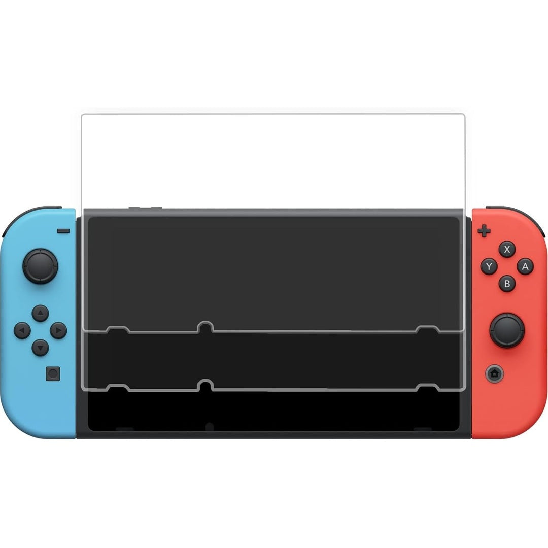 Nintendo Switch Screen Protector (2 Pack) by TalkWorks | Anti-Glare & Scratch Resistant Tempered Glass | Easy-Install Ultra-Thin HD Glass Screen Cover Film Back
