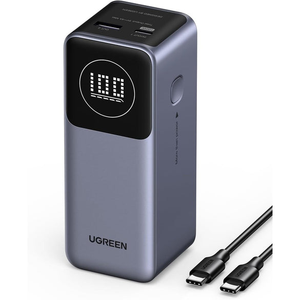 UGREEN Nexode Power Bank 20000mAh 130W PD Fast Charging, 2 USB-C and 1 USB-A Portable Charger, Smart Digital Display Battery Pack for MacBook, iPad Pro, iPhone 17 Series, Galaxy S25U, etc