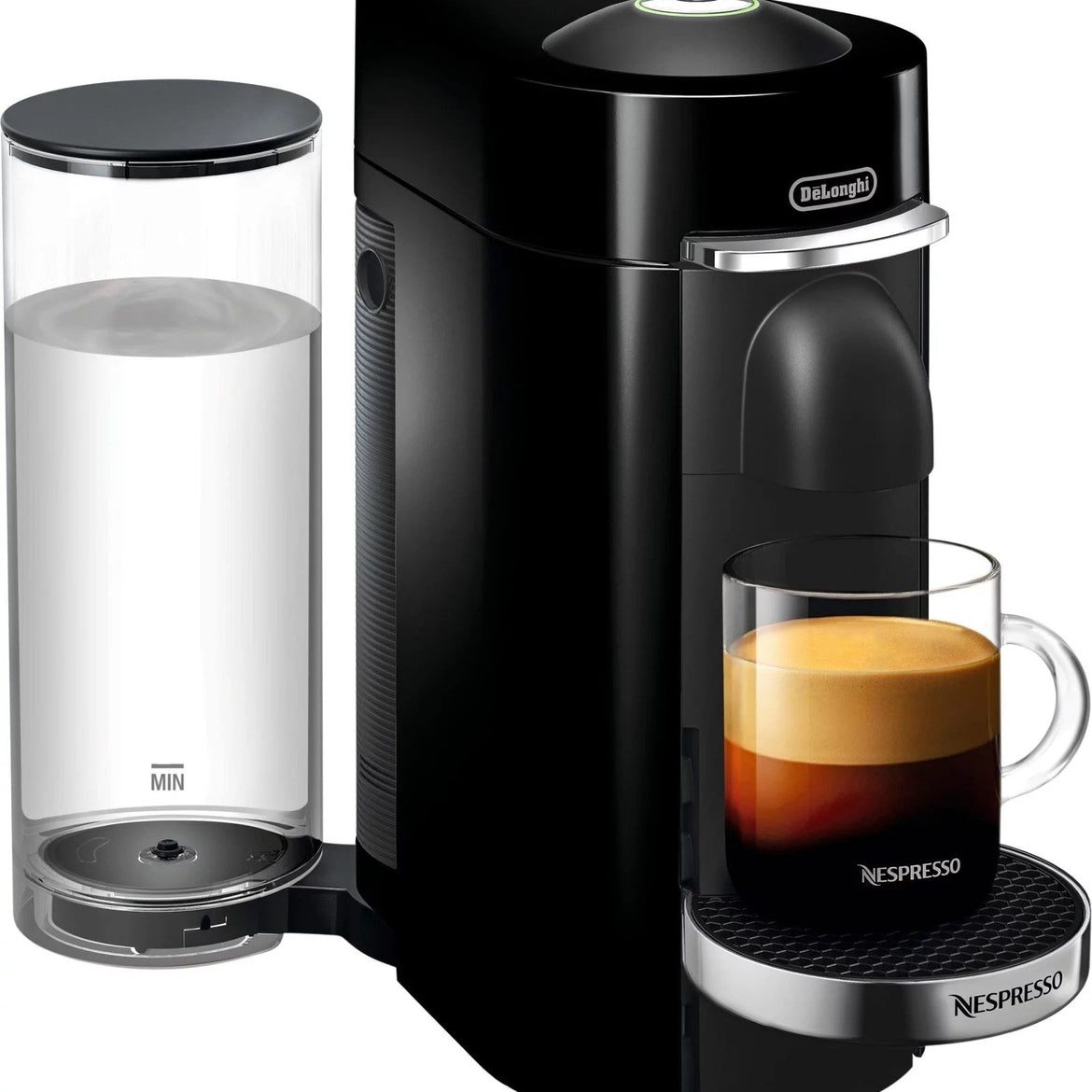 De’Longhi – Nespresso Vertuo Plus Deluxe Coffee and Espresso Maker by De’Longhi, Piano Black with Aeroccino Milk Frother – Piano Black