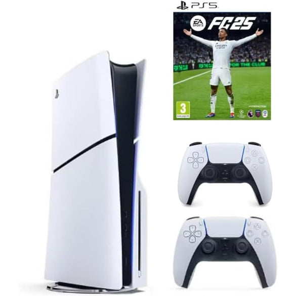 SIE Sony PlayStation 5 Slim Disc with Extra Dualsense White Controller and FC25 - International Version