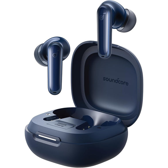 Soundcore P40i by Anker, Noise Cancelling Wireless Earbuds, Adaptive Noise Cancelling to Environments, Heavy Bass, 60H Playtime, 2-in-1 Case and Phone Stand, IPX5, Wireless Charging, Bluetooth 5.3