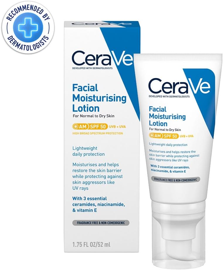 CeraVe AM Facial Moisturizing Lotion SPF50 for Normal to Dry Skin 52ml