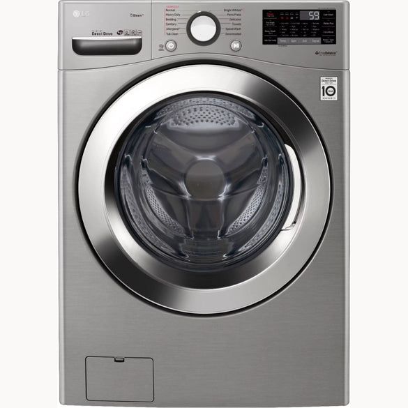 LG – 4.5 Cu. Ft. High-Efficiency Stackable Smart Front Load Washer with Steam and 6Motion Technology – Graphite steel
