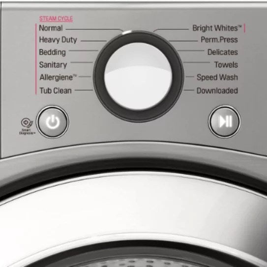 LG – 4.5 Cu. Ft. High-Efficiency Stackable Smart Front Load Washer with Steam and 6Motion Technology – Graphite steel