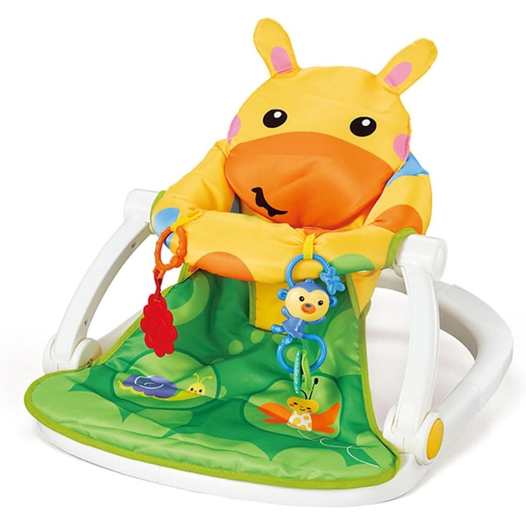 2 In 1 Baby Rocker, Portable Adjustable Frog Themed Sit-me-up Floor Seat, Baby Recliner Rocking Chair