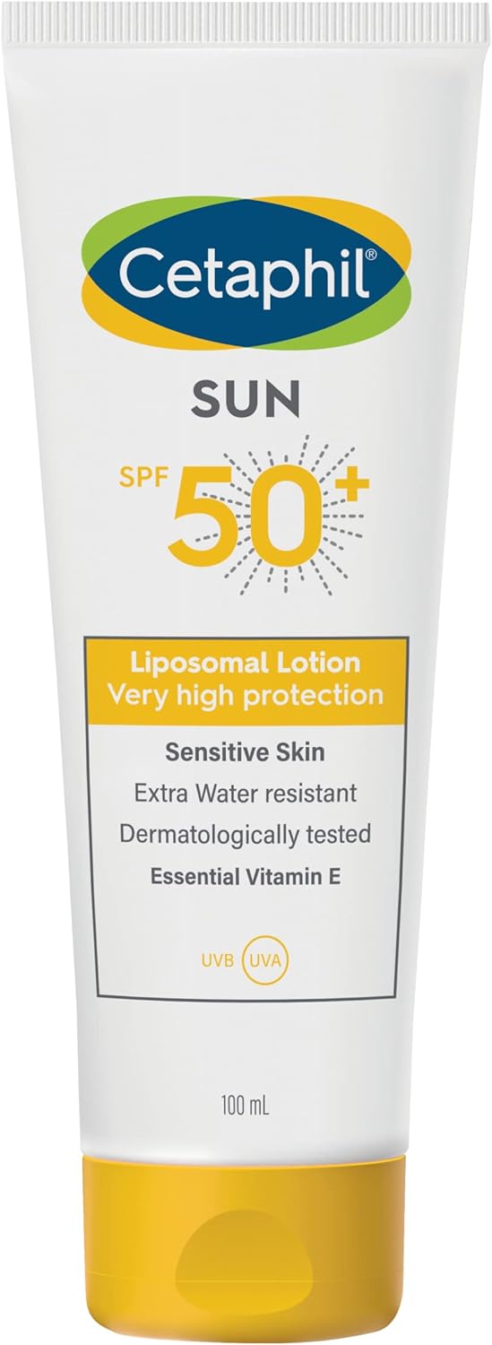 Cetaphil Sun Liposomal Lotion SPF 50+, Moisturizer sunscreen Face & Body Moisturizer for Sensitive Skin, Very High Protection and Water Resistent, Unscented 100 ml