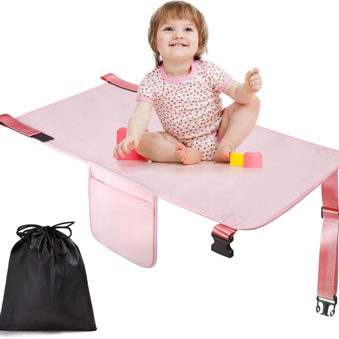 COZYBONDER Toddler Airplane Bed, Kids Airplane Seat Extender Travel Bed, Kids Airplane Travel Essentials, Airplane Must Have for Toddlers, Baby Portable Plane Bed Foot Rest for Flights