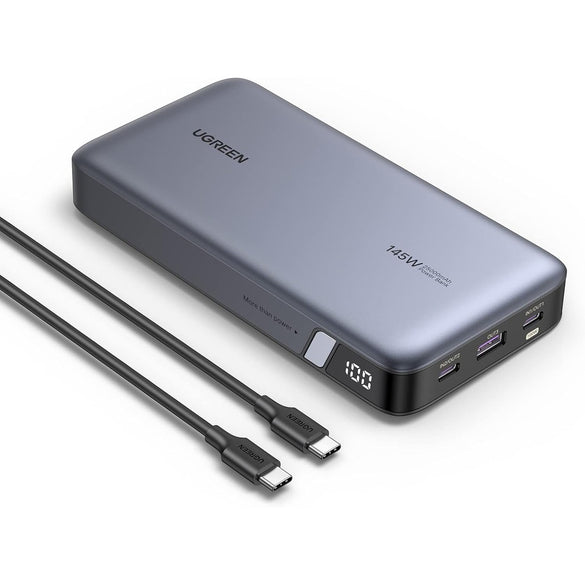 UGREEN Power Bank 25000mAh 145W Laptop Portable Charger with 3-Port Output USB C Fast Charging, Smart Digital Display Battery Pack for iPhone 17 Series, Samsung S25U, MacBook, Dell, iPad, AirPods etc