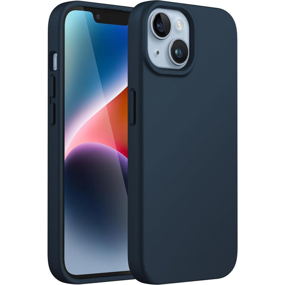 JETech Silicone Case for iPhone 14 6.1-Inch, Silky-Soft Touch Full-Body Protective Phone Case, Shockproof Cover with Microfiber Lining (Sierra Blue)